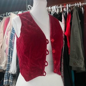 red velvet vest